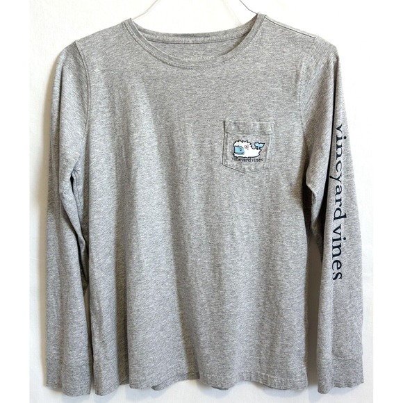 Vineyard Vines Sweaters - Vineyard Vines Shirt Women's M Yeti Whale Pocket Gray Long Sleeve 100% Cotton